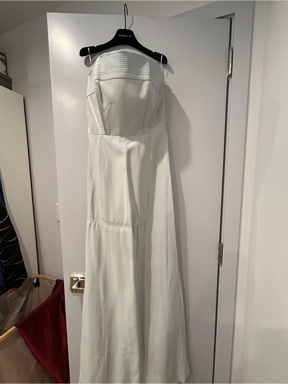 Balenciaga Strapless Cream Evening Gown